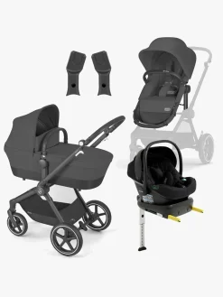 Vognpakker|Cybex EOS Lux Duovogn inkl. Beemoo Route i-Size Autostol Baby & ISOFIX Base, Moon Black/Black Stone