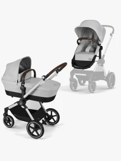 Duo- & Kombivogne|Cybex EOS Lux Duovogn, Silver/Lava Grey Grå