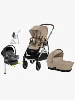 Cybex Vognpakker-GAZELLE S Duovogn inkl. Beemoo Route Autostol Baby & Base, Almond Beige/Mineral Grey