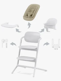 Højstole & Tilbehør|Cybex Lemo 4-in-1 Højstol inkl. Skråstol, Babysæt og Bakke, All White Hvid