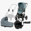 Duo- & Kombivogne|Cybex TALOS S Lux Duovogn inkl. Axkid GOKID Babyautostol & Base, Stormy Blue