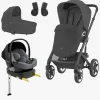 Vognpakker|Cybex TALOS S Lux Duovogn inkl. Beemoo Route i-Size Autostol Baby & ISOFIX Base, Moon Black/Mineral Grey