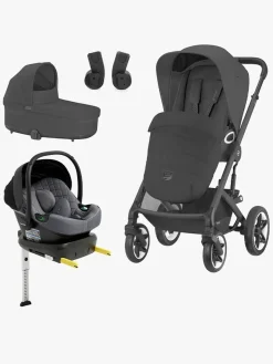 Vognpakker|Cybex TALOS S Lux Duovogn inkl. Beemoo Route i-Size Autostol Baby & ISOFIX Base, Moon Black/Mineral Grey