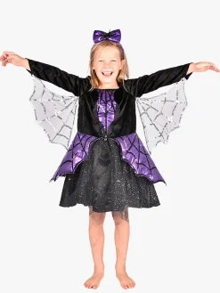 DenGodaFen Kostumer & Udklædning-Den Goda Fen Edderkoppe-kjole med Hårbånd 110-116 cm