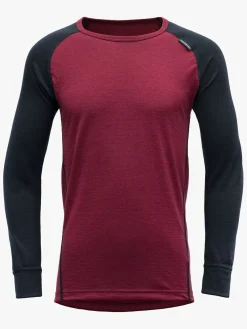 Børn Devold Overdele-Breeze Junior Skiundertrøje, Beetroot