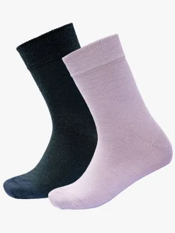 Børn Devold Undertøj|Uldtøj-Daily Merino Light Strømper 2-pak, Orchid Mix