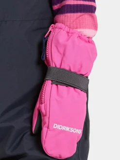 Børn Didriksons Tilbehør|Vintertøj-Biggles Zip Vanter, Sweet Pink