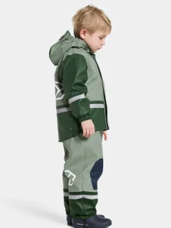 Børn Didriksons Regntøj-Boardman Foret Regnsæt, Light Moss