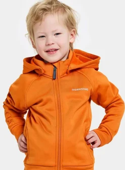 Børn Didriksons Fleecetøj-Corin Powerstretch Jakke, Orange Jam