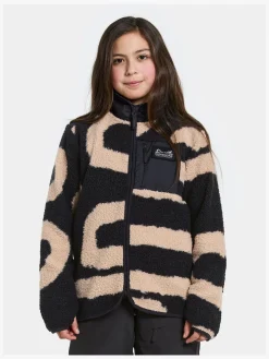 Fleecetøj|Didriksons Exa Fleecetrøje, Path L Black Sort/Beige