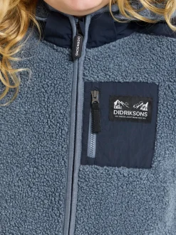 Børn Didriksons Fleecetøj-Exa Fleecetrøje, True Blue