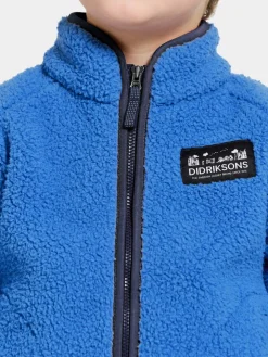 Børn Didriksons Fleecetøj-Gibbs Fleecetrøje, Caribbean Blue