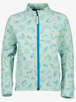 Overdele|Didriksons Jadis Trøje med Lynlås, Doodle Pale Mint Blå