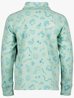 Overdele|Didriksons Jadis Trøje med Lynlås, Doodle Pale Mint Blå