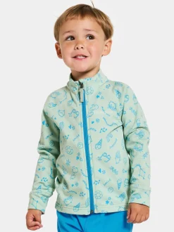 Overdele|Didriksons Jadis Trøje med Lynlås, Doodle Pale Mint Blå