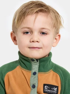 Børn Didriksons Fleecetøj-Monte Fleecetrøje, Light Moss