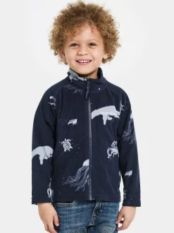 Børn Didriksons Fleecetøj-Monte Fleecetrøje, Winter Ocean Blue