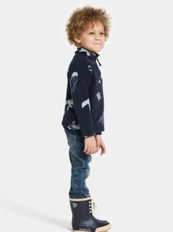 Børn Didriksons Fleecetøj-Monte Fleecetrøje, Winter Ocean Blue