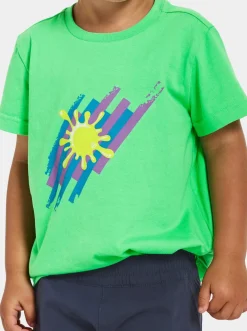 Overdele|Didriksons Mynta T-shirt, Frog Green Grøn/Flerfarvet