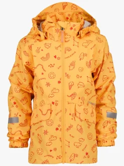 Overtøj|Didriksons Norma Skaljakke, Doodle Papaya Orange Orange/Lyserød