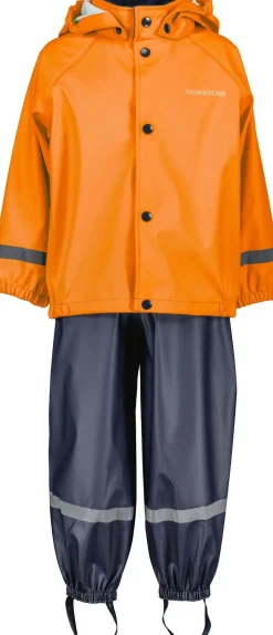 Regntøj|Didriksons Slaskeman Regnsæt, Orange Jam Blå/Orange