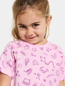 Børn Didriksons Kjoler & Tunikaer-Smultron Kjole, Doodle Orchid Pink