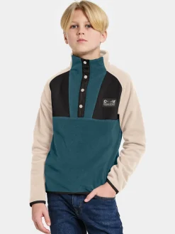 Fleecetøj|Didriksons Yokto Fleecetrøje, Star Blue Blå/Beige