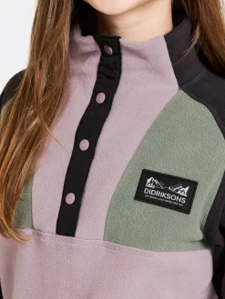 Fleecetøj|Didriksons Yokto Fleecetrøje, Dusty lilac Grøn/Lilla/Sort