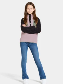 Fleecetøj|Didriksons Yokto Fleecetrøje, Dusty lilac Grøn/Lilla/Sort