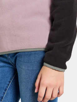 Fleecetøj|Didriksons Yokto Fleecetrøje, Dusty lilac Grøn/Lilla/Sort