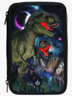 Kreativt Legetøj|DinoWorld Dino World Penalhus med 3 Rum med LED-lys