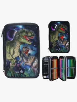 Kreativt Legetøj|DinoWorld Dino World Penalhus med 3 Rum med LED-lys