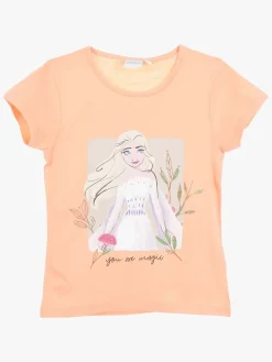Overdele|DisneyFrozen Disney Frozen T-shirt, Coral Orange/Flerfarvet