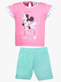 Nattøj|Underdele|DisneyMimmiPigg Disney Minnie Mouse T-shirt & Bukser, Lyserød/Turkis