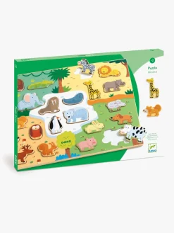 Spil & Puslespil|Djeco Træpuslespil Animo 22 Brikker Grøn/Blå/Brun