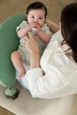 Amning|DockATot Ammepude, Emerald Chambray Grøn