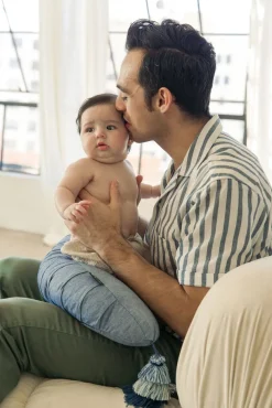 Amning|DockATot Ammepude, Indigo Chambray Blå