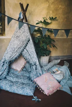 Børnesenge & Tilbehør|DockATot Futon Royal Madras, Pink & Rose, Blue