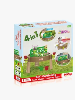 DOLU Togbaner & Legeborde-Gardening, Sand, Water, Creativity 4-i-1 Legebord, Brun