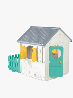 Udeleg|DOLU My First House Legehus med Hegn, Hvid/Blå