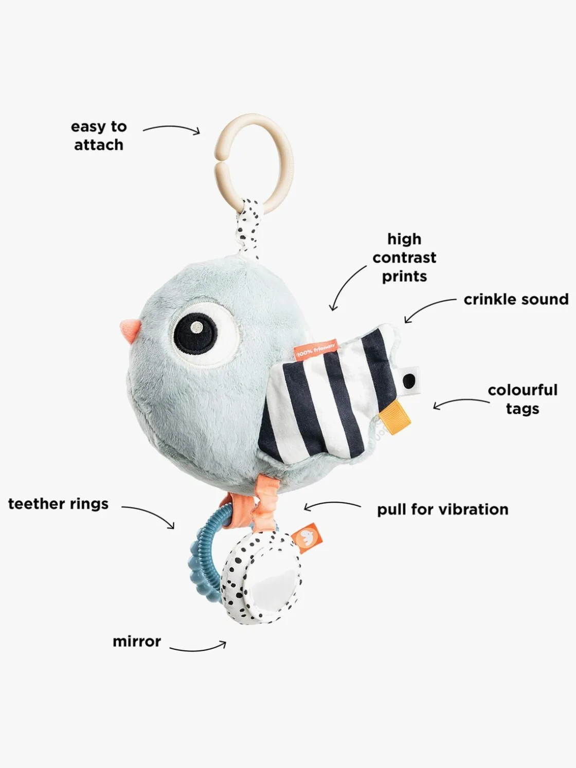 Babylegetøj|DoneByDeer Done By Deer Birdee Aktivitetslegetøj, Blue