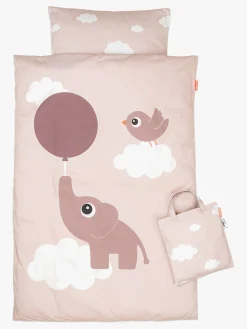 Sengetøj|DoneByDeer Done By Deer Elphee Sengesæt 100 x 140, Pink Lyserød/Hvid