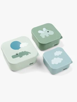 DoneByDeer Spisetid-Done By Deer Happy Clouds Snack Boxes 3-pak, Grøn