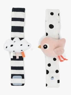 DoneByDeer Babylegetøj-Done By Deer Håndledsrangle Happy Clouds 2-pak, Powder