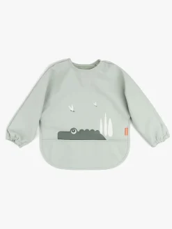 Spisetid|DoneByDeer Done By Deer Langærmet Hagesmæk med Lomme Croco, Green Grøn