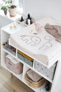 Pusleborde|DoneByDeer Done By Deer Puslepude Dreamy Dots, Powder Lyserød