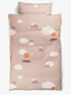 Sengetøj|DoneByDeer Done By Deer Sengesæt Tremmeseng 100x130 Happy Clouds, Pink Lyserød