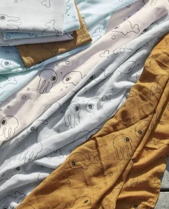 Stofbleer, Nusseklude & Babytæpper|DoneByDeer Done By Deer Stofble Sea Friends 120x120 2-pak, Powder Lyserød