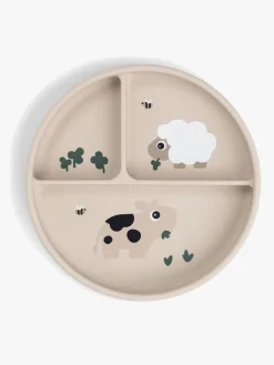 Spisetid|DoneByDeer Done By Deer Tiny Farm Stick & Stay  Opdelt Silikonetallerken, Sand Beige