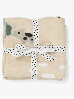 DoneByDeer Stofbleer, Nusseklude & Babytæpper-Done By Deer Tiny Farm Tæppe/ Stofble i Musselin 2-pak, Sand